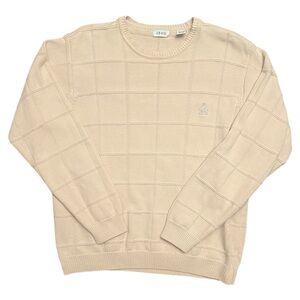 Vintage IZOD Japan Made White Stained Crewneck Sweater Adult Large